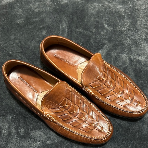 Johnston & Murphy Tan Leather Slip-On Loafers - Picture 1 of 9